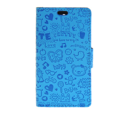 

MOONCASE Cute Little Witch Leather Side Flip Wallet Card Holder Stand Pouch Case Cover for Sony Xperia Z4 Compact (Mini) Blue