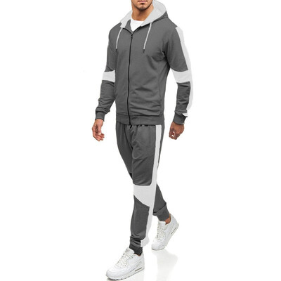 

2018 Mens Fashion Zipper Hat Sweaters&Sweatpants Loose Outdoor Fitness Training Suits