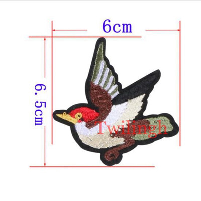 

1 Pcs Top New Brand Patches Bird Red Rose Flower Embroidered Patch DIY Iron On Sew On Fabric Repair Clothing For Wedding Patches