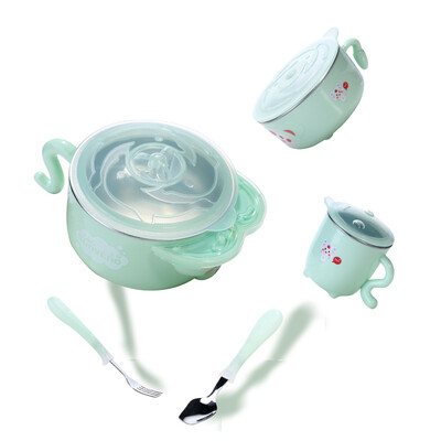 

SUNVENO Cartoon Baby Dishes Bpa Free Dinnerware Set Baby Feeding Set Baby 5-PieceSet Bowl Cup Spoon Fork Pratos 0-36 Months