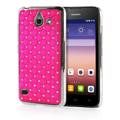 

MOONCASE Hard Chrome Plated Star Bling Back ЧЕХОЛ ДЛЯ Huawei Ascend Y550 Hot pink