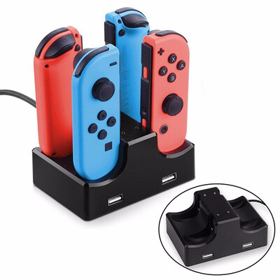 

4 Slot Switch USB Gamepad Charger Fast Charging Dock Station Stand Holder Support For Nintendo N-Switch Joy-con Controller