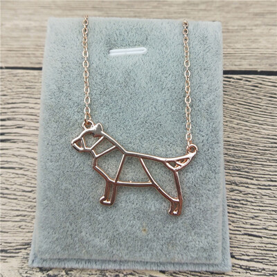 

New Origami Bull Terrier Necklace Bull Terrier Charm Female Male Gift Necklace Fashion Women Jewellery Geometric Jewellery