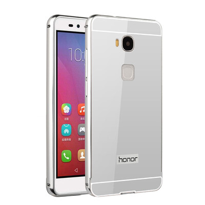 

MOONCASE Plating Metal Frame Edge Mirror Back Protective Shell 2 in 1 Thin Case Cover for Huawei Honor 5X