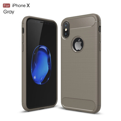

For iPhone x Funda Business Carbon Fiber Soft Silicone Shockproof Protective Back Case Armor For iPhone X 8 7 6 5 SE Case
