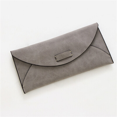 

Simple Thin Women Leather Wallet Clutches Envelope Money Shopper Card Bags Purses Scrub