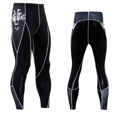 

New Fashion Mens Compression Pants 3D Print Quick Dry Skinny Leggings Tights Fitness MMA Pants Stitching Tousers