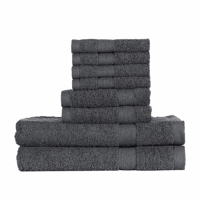 

Htovila 8-Piece Cotton Towel Set 4 Washcloths 2 Bath Towels 2 Hand Towels Soft Breathable Absorbent Face Body Bath Towel Set f
