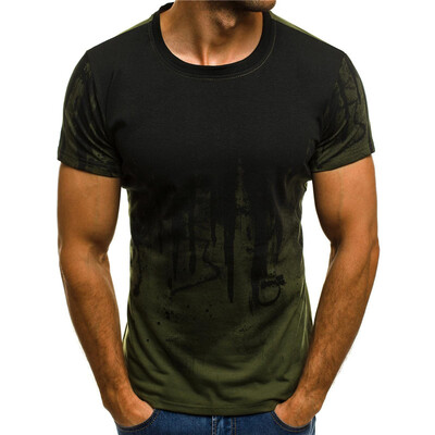 

New Mens Fashion Tide Short Sleeve T-Shirt Mens Casual T-Shirt Summer Fashion Camo Style Slim Sport T-Shirt