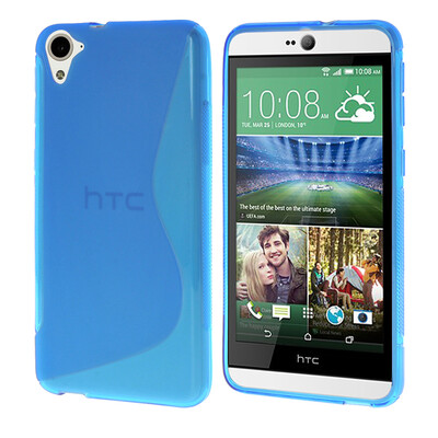 

MOONCASE S - Line Soft Silicone Gel TPU Protective Case Flexible Shell Protective Case Cover for HTC Desire 826 Blue
