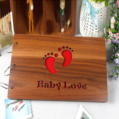 

Green reed wooden album baby growth couple album 10 inch cute feet to give 102 angle paste eight color chalk