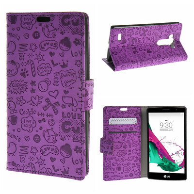 

MOONCASE LG G4 Beat G4S ЧЕХОЛ ДЛЯ Leather Flip Wallet Card Slot Bracket Back Purple