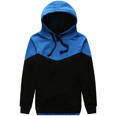 

Zogaa New Autumn&Winter Mens Hoodies Contrast Color Slim Thickened Fleece Hoodies