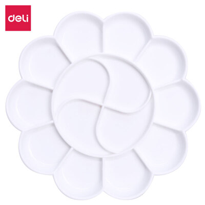 

Deli 9403 High quality 14 grid plastic plum type large gouache pigment palette color box palette color palette
