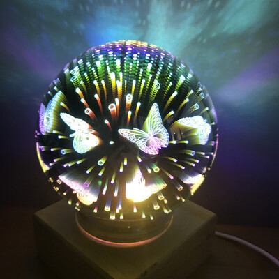 

3D Colourful butterfly LED Edison Bulb E27 5V USB Lamp Decoration Novelty night Light Ornament Holiday Wedding Party Ampoule fir