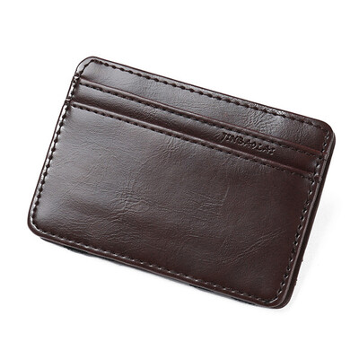 

Mens Magic Wallet Double Open PU Leather Bandage Money Pockets CreditID Cards Purse