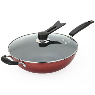 

Jingdong supermarket the United States kitchen maxcook non-stick wok frit iron cover 32cm MCC-065 available in the induction cooker non-stick coating less fumes