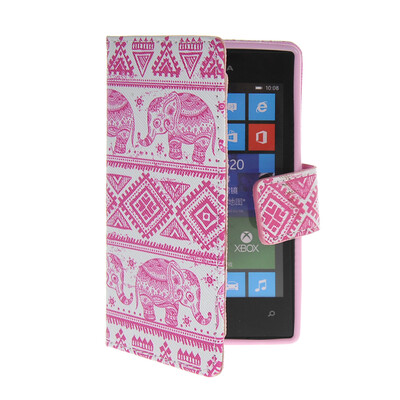

MOONCASE Pattern Style Leather Side Flip Wallet Card Slot Pouch Stand Shell Back ЧЕХОЛ ДЛЯ Nokia Lumia 520