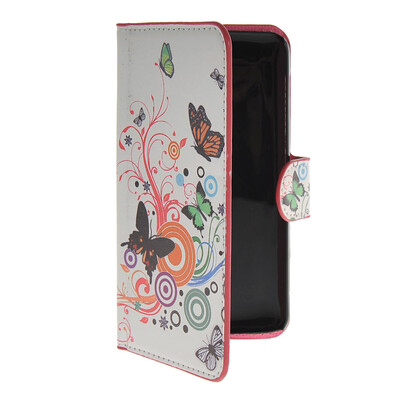 

MOONCASE Butterfly style Leather Side Flip Wallet Card Slot Stand Pouch чехол для WIKO Bloom