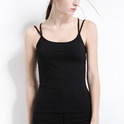 

Canvaus Summer New Women Beauty Back Sexy Slim Cross Strap Vest Cotton Camisole Tanks Tops