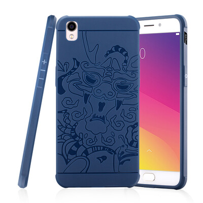 

Goowiiz Phone Case For Oppo R9R9 PlusF1 Plus Carved Dragon Thin Matte soft Silicone Prevent falling