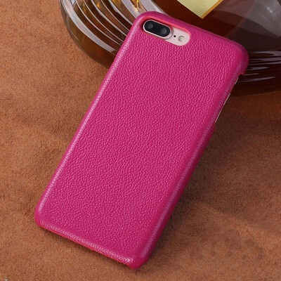 

Genuine Leather Phone Case For iPhone 7 8 Plus Case Small Litchi Texture Back Cover For X 6 6S Plus Case