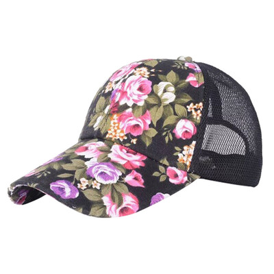 

Мода женщин Цветочный цветок Snapback Хип-хоп Hat Регулируемая Бейсболка