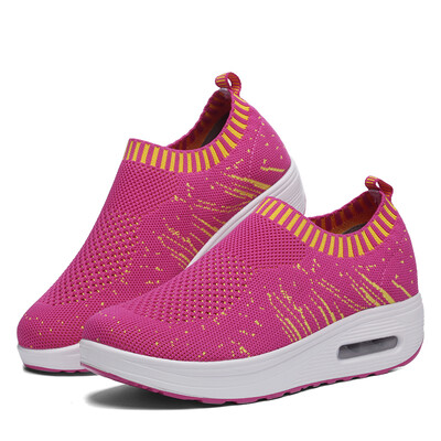 

2018 summer new hollow waterproof tourism casual shoes female thick bottom increased shaking shoes ladies mesh sports shoes
