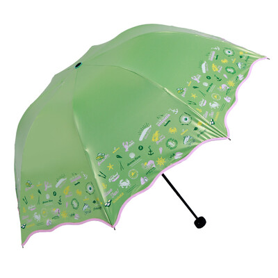 

Paradise umbrella sunny umbrella folding WMLX4 tender green silk velvet velvet sunscreen sunscreen umbrella lightweight portable princess umbrella