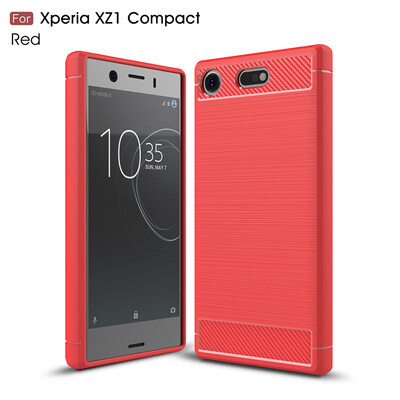 

Goowiiz Phone Case For Sony Xperia XZ1XZ1 Compact Fashion Slim Carbon Fiber TPU Soft Silicone Prevent falling