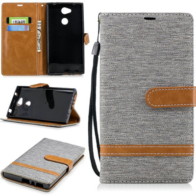 

BEFOSPEY Mixed Colors Denim PU LeatherSoft TPU Card Slot Stand Wallet Case For Sony Xperia L255"2018