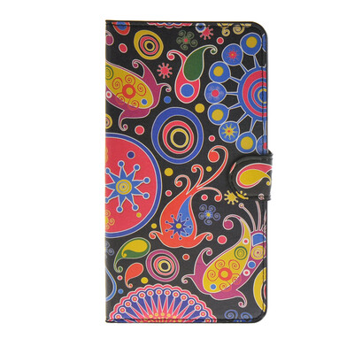 

MOONCASE Flower style Leather Side Flip Wallet Card Slot Stand Pouch Case Cover for Samsung Galaxy Mega 2 G750F