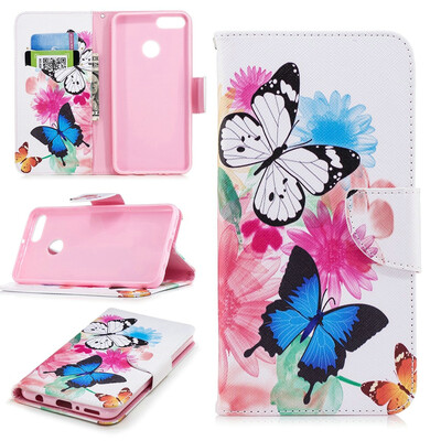 

BEFOSPEY Painting PU LeatherSoft TPU Card Slot Stand Wallet Case For Huawei Y92018593