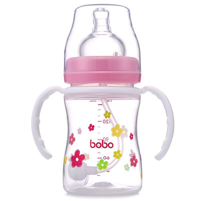 

Lebo bobo PP wide caliber bottle straw with handle 160ml red newborn