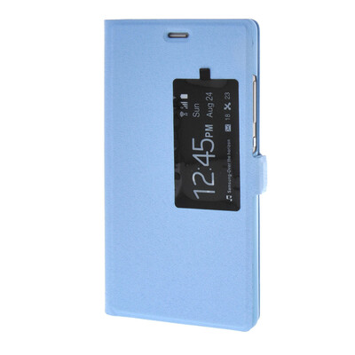 

MOONCASE Window View Design Silk Texture Slim Flip Bracket Back Case Cover for Huawei P8