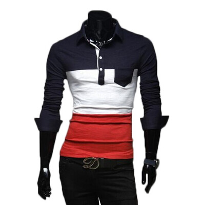 

Zogaa New Men's Polo Shirt Color Matching Korean