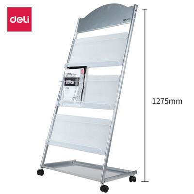 

Deli deli three-layer metal newspapers&magazines book racks brochure display stand 6353601275mm 9308