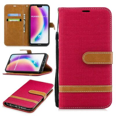 

BEFOSPEY Mixed Colors Denim PU LeatherSoft TPU Card Slot Stand Wallet Case For Huawei P20 Lite584"