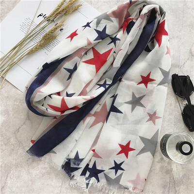 

Guttavalli Women Charm Colours Stars Fringes Long Shawl Vintage Spring Stripes Chevron Print Scarf Soft Bohemia Геометрические шарфы