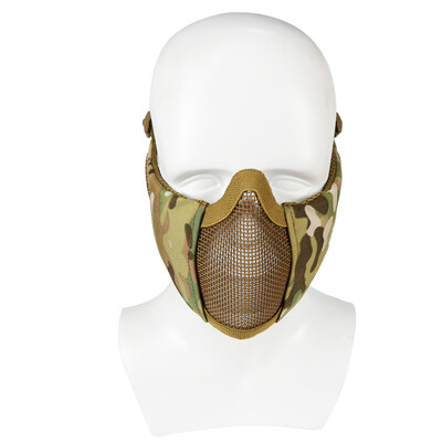 

Tactifans Тактическая складная сетчатая маска с защитой ушей для Airsoft Paintball Регулируемый эластичный ремень для шлема для охоты