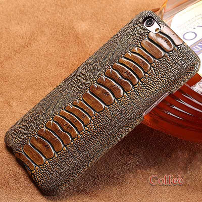 

Genuine Leather Phone Case For OPPO R9s Case Ostrich Foot Texture Back Cover For R11 R11s Plus Case