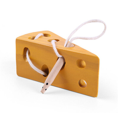 

Новые деревянные игрушки для младенцев Baby Wearing Thread Cheese Toy Baby Развивающие игрушки