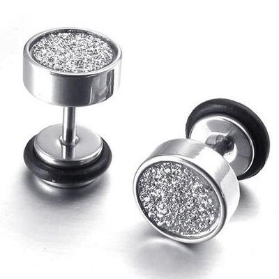 

Hpolw Mens Stainless Steel Stud Earrings 8mm Black