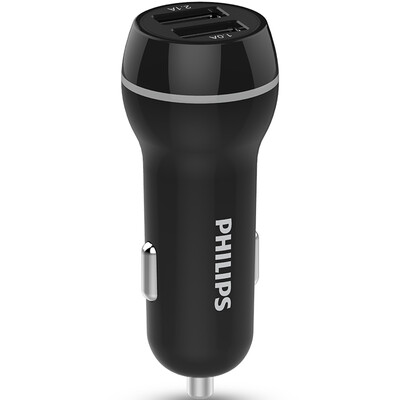 

Philips PHILIPS car charger car charger DLP2357 a drag two ring light 31A intelligent fast charge black