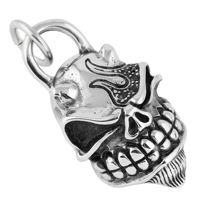 

Hpolw Domineering male fashion personality titanium steel skull pendant nightclub Exaggeration Kito accessories Winter New