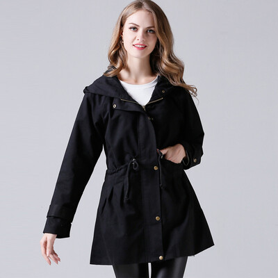 

BURDULLY Fashion Women Winter Trench Coat Plus Size 2018 Autumn Army Green Hooded Long Coat Ladies Outwear Sobretudo Feminino