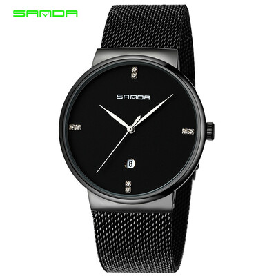

SANDA Luxury Brand Men Watch Ультра тонкие часы из нержавеющей стали Мужские кварцевые спортивные часы Мужские водонепроницаемые повседневные наручные часы relogio