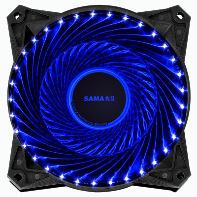 

First horse SAMA solar wind 2 blue 12cm chassis fan 33 LED lights hydraulic bearings 3Pin 4Pin dual interface environmentally friendly materials efficient heat dissipation