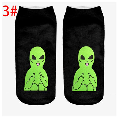 

1 Pair Unisex Couple Fashion Hip Hop Cotton Cute Cat Letters Printed Ankle Socks