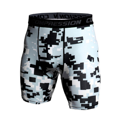

3D Camo Compression Shorts Men 2018 Short Pants MMA High Elastic Skinny Leggings Bodybuilding Tights Men Fitness Sweat shorts